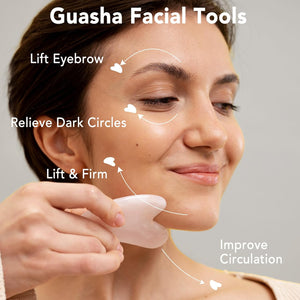 Genuine Jade Roller & Gua Sha Set for Face, Cooling & Firming Effect